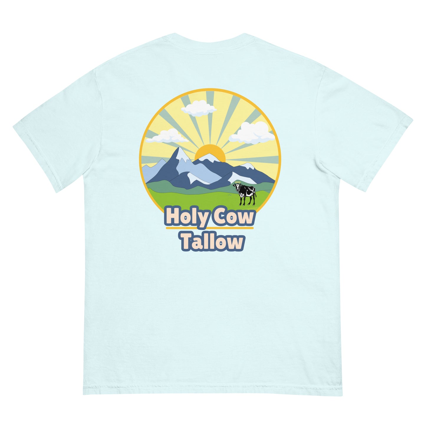 Holy Cow Tallow Sunset T-Shirt - Light Blue